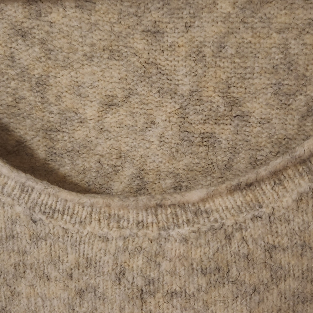French Connection Oatmeal Heather Sweater With Bell Sleeves XL - Picture 3 of 7